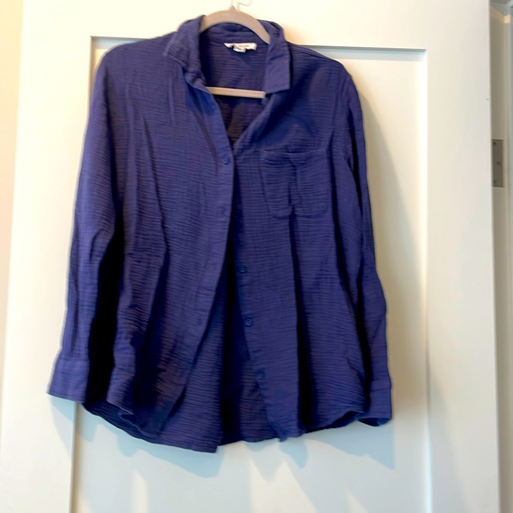 NWOT Beach Lunch Lounge Navy Gauze top-size large